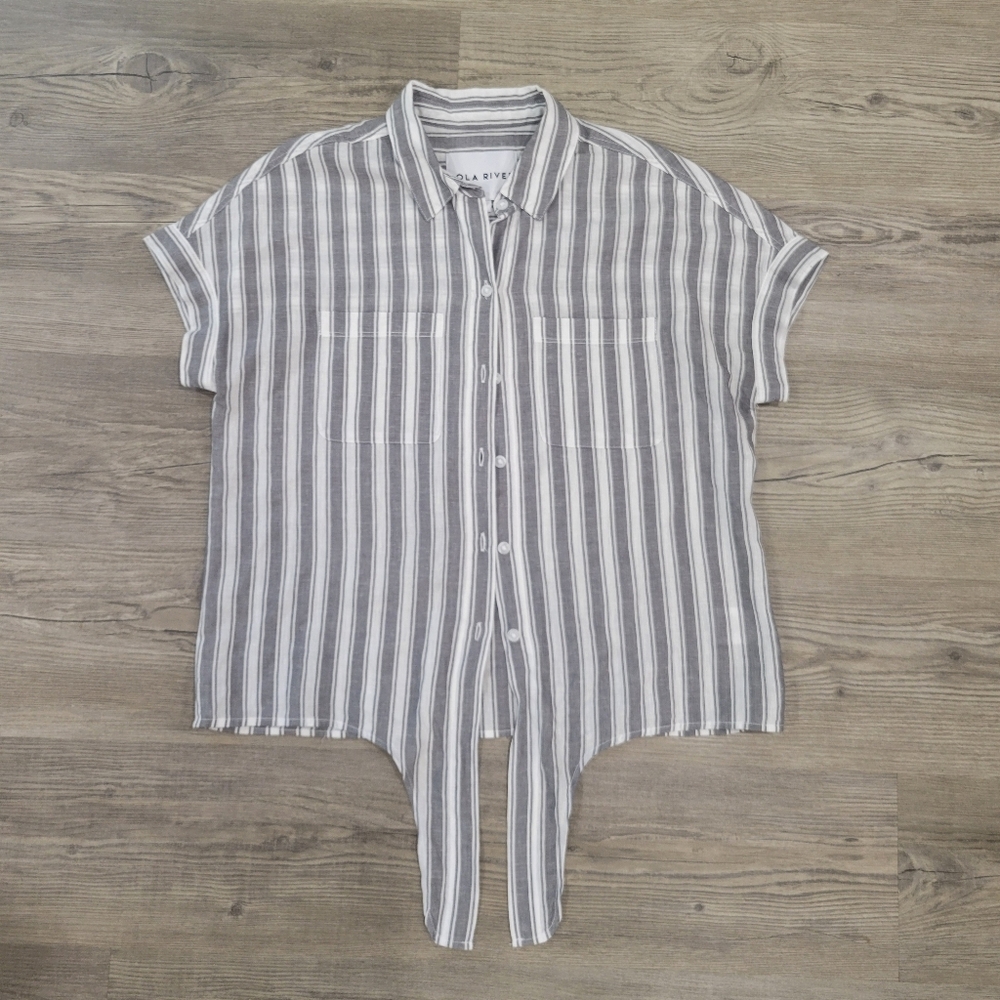 Lola River Women Linen Button Down Blouse